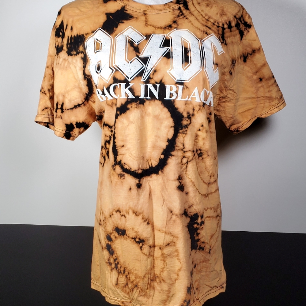 AC/DC Reverse Tiedye Graphic Tee.